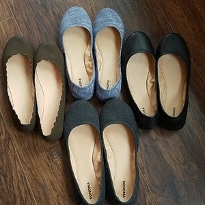 4 pairs of size 10 dress shoes/flats